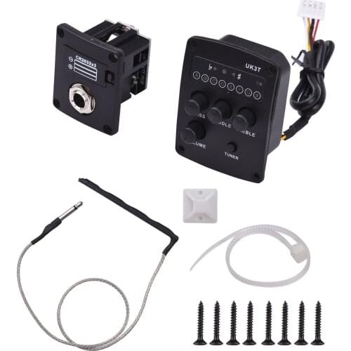 Muslady Ukulele Peizo Pickup Preamp Amplifier 3-Band EQ Equalizer Tuner System String instrument accessories