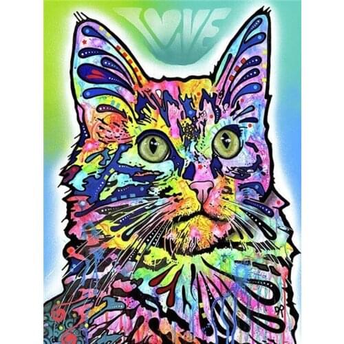 Love.Thanks Animal Diamant Painting Cat Diamond Painting Set Embroidery Kit Diamond Painting Full Round