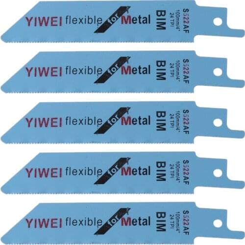 5Pcs/set S522AF 100mm 4" BIM Reciprocating Sabre Saw Blades Set Flexible For Metal