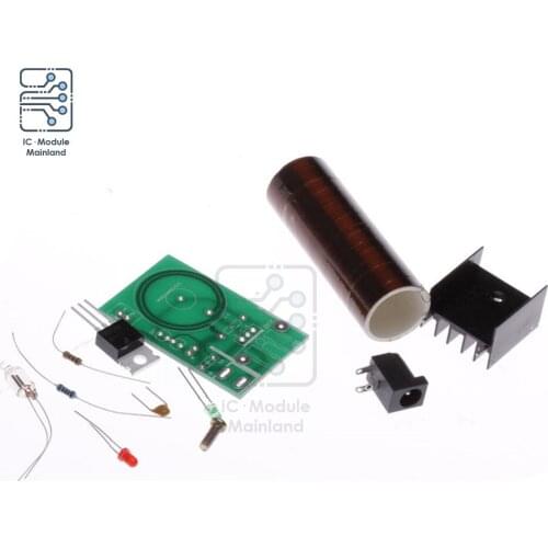 DC 12V Mini DIY Tesla Coil Kit Arc Wireless Electric Power Transmission Lighting Board Module For LED Circuits Suites Learning