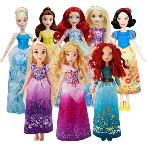 Original Disney Princess Dolls Rapunzel/Ariel/Elsa/Anna/Aurora/Cinderella/Belle Princess dolls Girls Toys For kids best Gifts
