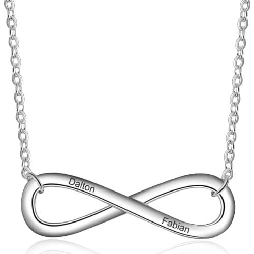 Personalized Infinity Name Necklace Custom Name Plated Love Pendant Necklace for Women (NE103164)