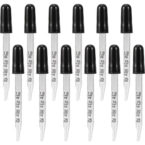 12pcs Curved Head Glass Dropper Glass Pipette Lab Dropper Pipet with Scale Line Lab Accessories School Supplies for School