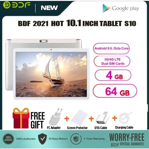 BDF 10.1 Inch Android 7.0 Tablet PC 32GB ROM Quad Core GPS Google Play Pro Kids tab 3G SIM Card Phone Call WiFi 10 Tablets