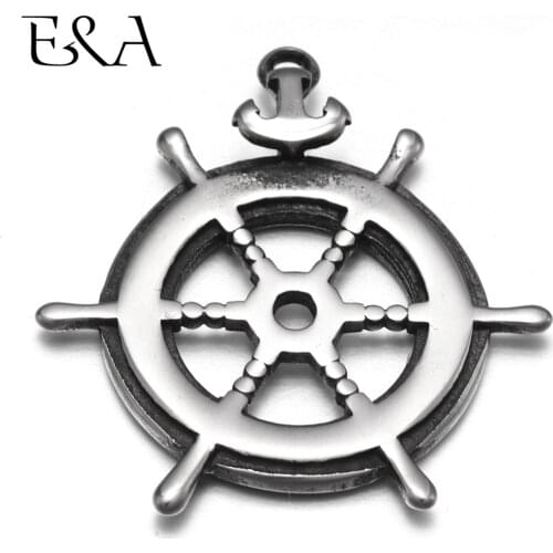 Stainless Steel Rudder Anchor Pendant Charms 1.5mm Hole Bracelet Necklace DIY Findings Components Jewelry Making Supplies