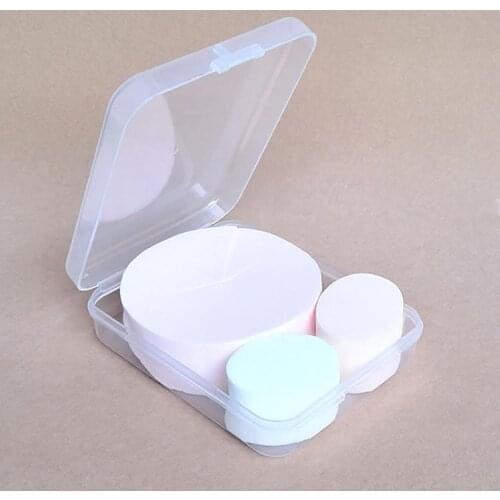 Portable Transparent Storage Container Sponge Makeup Puff Hair Clip Small Ornament Organize Case