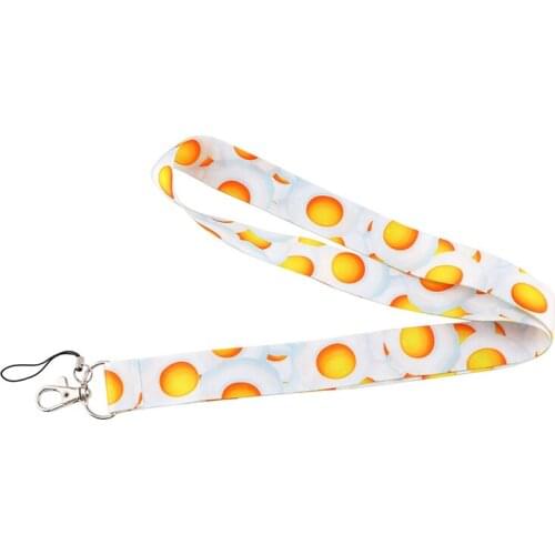 Egg Yolk Neck Strap Lanyards ID badge card holder keychain Mobile Phone Strap Gift Ribbon webbing necklace