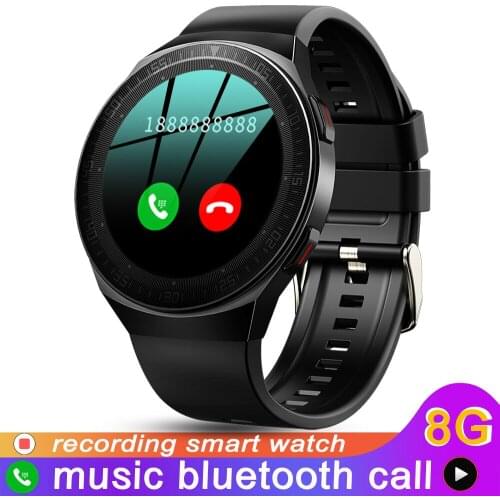 Smart Watch Men 8G Memory Music Bluetooth Call Smartwatch Full Touch Screen Waterproof Recording Bracelet For IOS Android