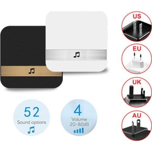 1Pcs AC90-250V Smart Indoor Doorbell chime Wireless WiFi Door Bell US EU UK AU Plug app control For EKEN V5 V6 V7 M3