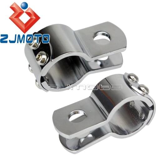 For Harley Cutom Motorbike 1 1/8" Engine Guard Clamps Motorcycle Highway Crash Bar Footrests Clamps 28mm Footpeg Clevis Clamps