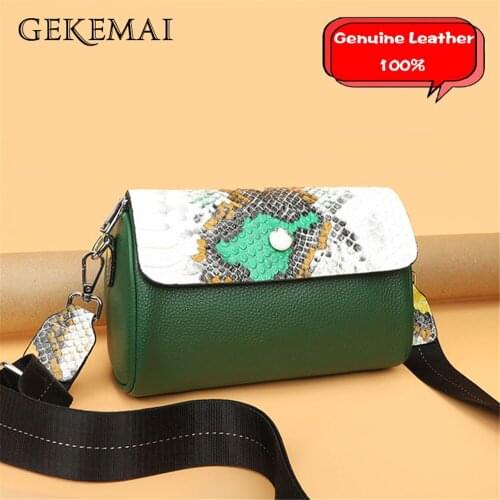 Serpentine Design Ladies Wallet Multifunctional Messenger Bag Travel Bags Fashion Solid Color Genuine Leather Women Shoulder Bag
