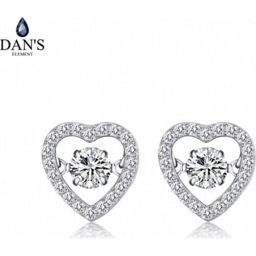 DANS ELEMENT 100% S925 Sterling Silver AAA Zircon Earrings Fashion Jewelry Stud Earrings For Women Top Quality Wholesal #132892