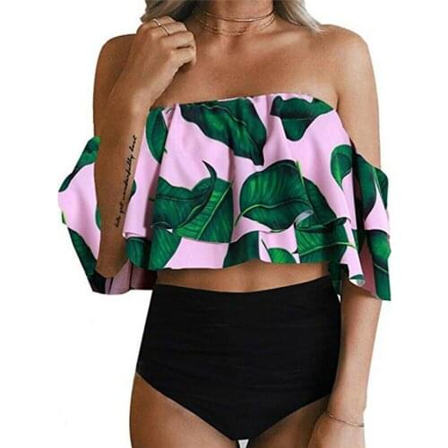Meihuida Swimsuit Bikini 2019 Women Swimming Suit Sexy Bikini Set Ruffle Vintage Swimsuit Swimwear Bathing Suit Beach Clothings