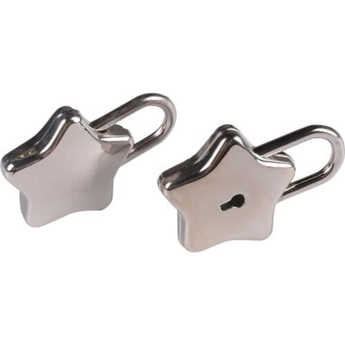 066F Metal Star Shape Padlock with Key Closure Security Lock for Diary Purse Handbag