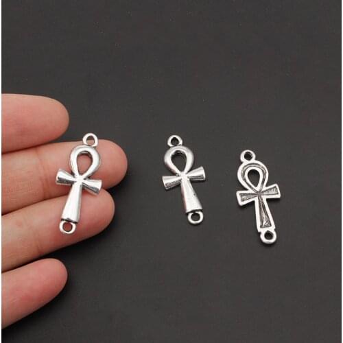 20pcs Ankh Cross Connectors Charms Pendant For Necklace Bracelets Jewelry findings Making