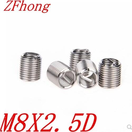 20pcs M8 M8*2.5D wire thread coil insert for thread repair,coil insert