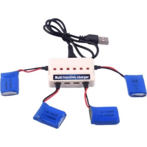 4pcs 3.7v 200mah Official Battery and 1to6 Charger for Syma X13 X11 X11C Rc Quadcopter Drone Spare Part