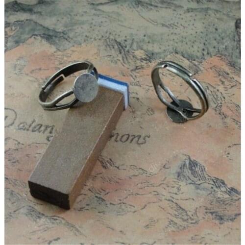 60pcs/lot Copper Ring Settings 8mm Handmade Flat Rings DIY Jewelry Accessories