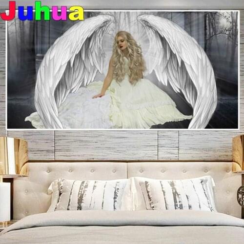White Wings Angel Woman Diamond embroidery full display square round mosaic pictures of rhinestones large 5d diy diamond paintin