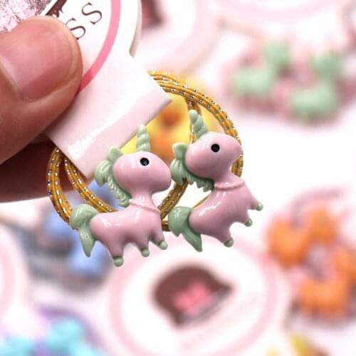 Kids Cute Mini Unicorn Hair Stretch Tie band Hairband Seamless Elastic Ponytail Holder Girls Hair Accessories HT117