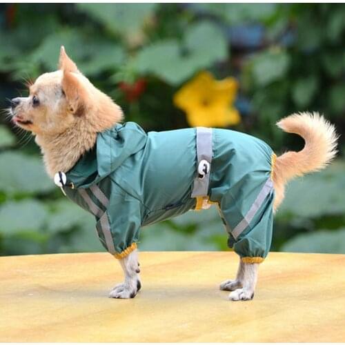 3 Colors Pet Cat Dog Raincoat Hooded Reflective Puppy Dog Rain Coat Outdoor Pet Waterproof Clothes Hooded Windproof Design Coats