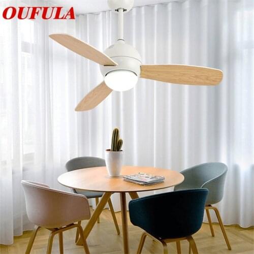 FAIRY Modern Ceiling Fan Lights Lamps White With Remote Control Fan Blade For Dining room Bedroom Restaurant