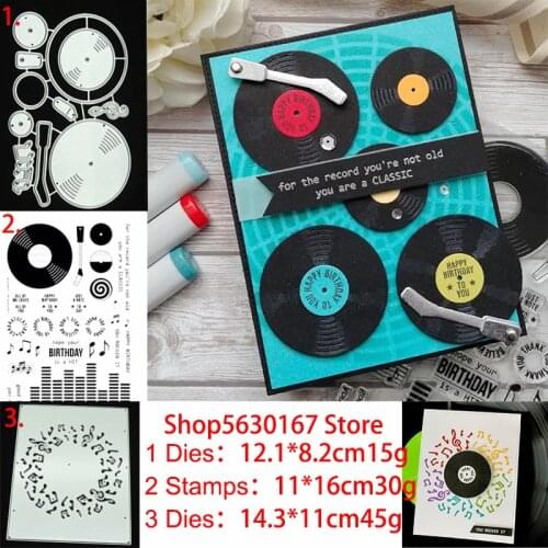 Phonograph CD Metal Cutting Dies and Stamps for DIY Scrapbooking photo album Decorative Embossing DIY Paper Cards