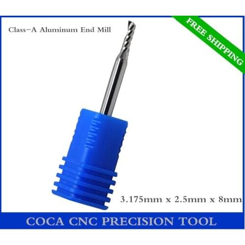 3.175mm*2.5mm*8mm,Freeshipping CNC router bit,Solid carbide end milling cutter,Aluminum cutter,Tungsten end mill,PVC,Acrylic