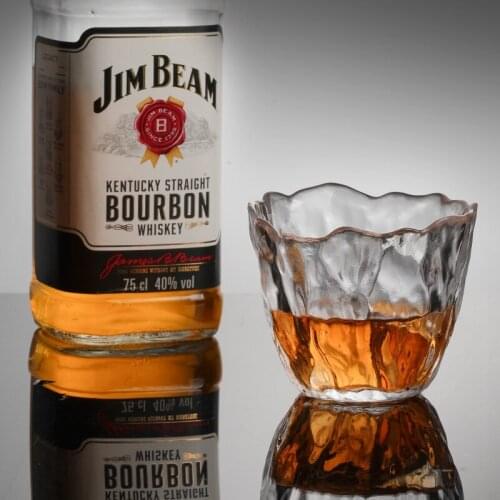 Japanese Style Edo Crystal Whiskey Cup Art Brandy Snifter Plum Flower Frozen Hammer Sake Wine Shot Glass Artwork Whisky Tumbler