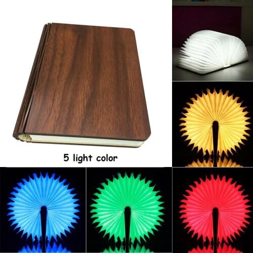 Book LED Lamp Lights Wood Lamparas Reading Night Light USB Rechargeable Portable 3D Creative Foldable Desk Table Lamp Decoration