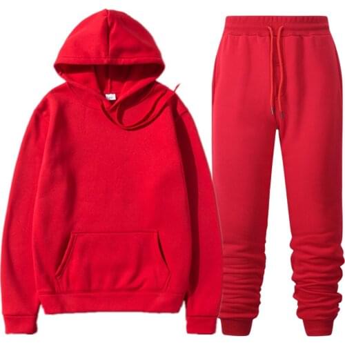 Mens Sets Hoodies+Pants 2021Autumn Winter Hooded Sweatshirt Sweatpants Casual Tracksuit Men 2 Piece Sweatshirt + Sweatpants Set