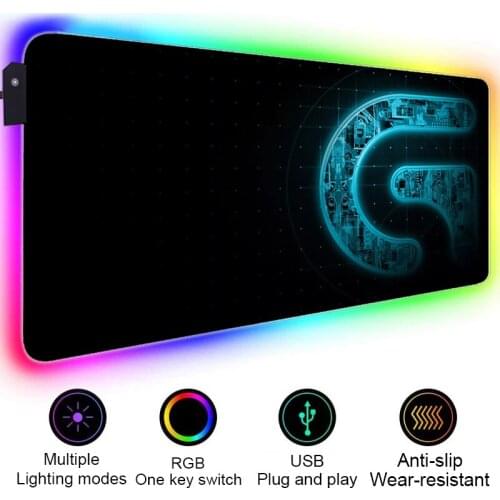 Logitech Xxl Mouse Pad Gamer Gaming Mouse Mat Rgb Mousepad Company Kawaii Accessories PC Gamer Mouse Backlit Mat Led Desk Mat