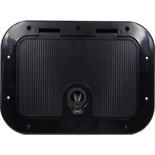 Marine Deck Plate Access Cover Pull Out Inspection Hatch with Latch for Boat Kayak Canoe, 14.96 x 11.02 Inch / 380 x 280mm -Blac