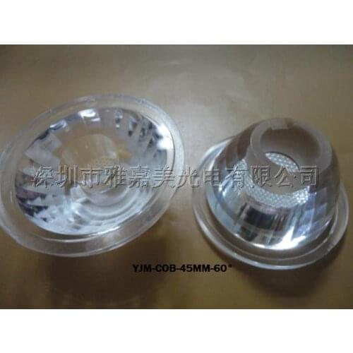 COB LED lens Diameter 45MM 24 degrees 60 degrees Multi-Plaid High-power LED Lens, Integrated light source lens