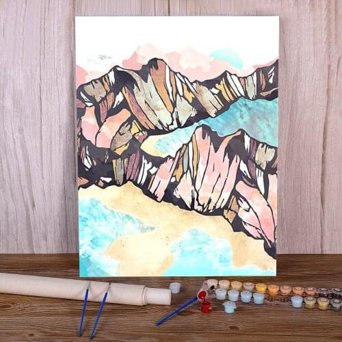 Landscape Mountain Painting By Numbers Package Acrylic Paints 40*50 Paiting By Numbers Loft Picture For Adults Art