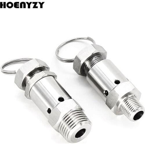 1/4" 1/2" Male thread SUS304 Sanitary Adjustable Air Release Pressure Relief Safety Valve Exhaust Homebrew Air Compressor