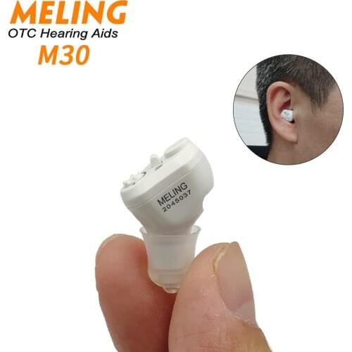 M30 Invisible Hearing Aid for Seniors Rechargeable with Noise Cancelling, Rechargeable Hearing Amplifier for Adults White