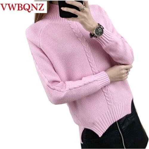New Women Turtleneck Winter Warm Sweater 2019 Long Sleeve Loose Casual Knitted Women Sweaters And Pullovers Female Jumper Tops
