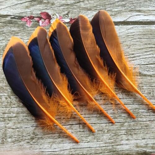 Wholesale 20pcs Beautiful 10-15 cm/4-6 inches Orange Natural Duck Feathers DIY Jewelry Clothing Hat Decoration Accessories