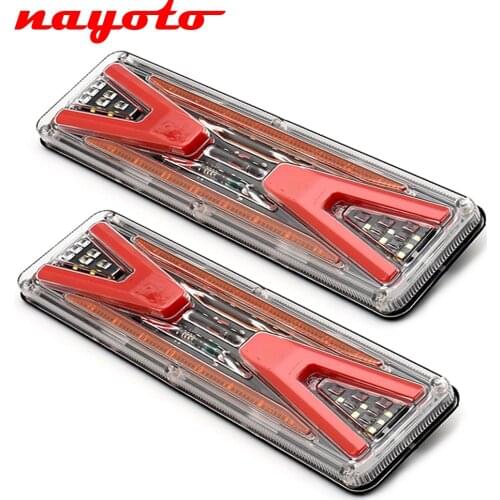 Pair 12V LED Universal Dynamic Car Truck Tail Light Turn Signal Rear Brake Light Reverse Signal Lamp Tractor Trailer Lorry Bus