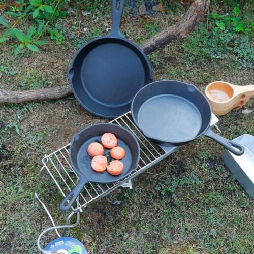 Picnic Cooking Pan Frying Pan with Scratch Resistant Coating Anti-scald Handle Plate for Outdoor Survival Camping Travel