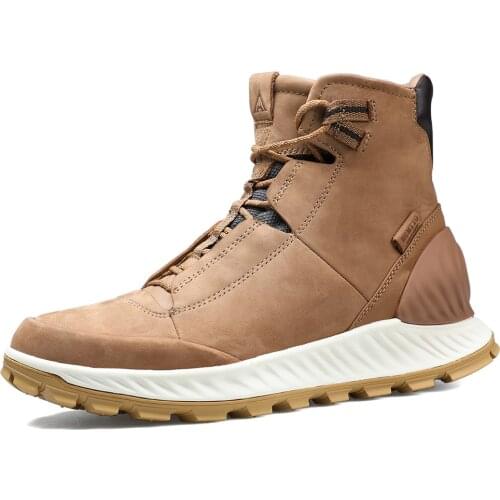 Casual Boots Men High Cut Hiking Shoes Outdoor Fashion Sneakers Genuine Leather Water Repellent Cushioning Cover Ankle
