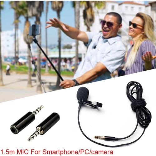 Clip-on Lavalier Microphone 3.5mm Mini Wired Condenser Microphone Mic for phone 6 7 Smartphones Tablet Laptop Camera