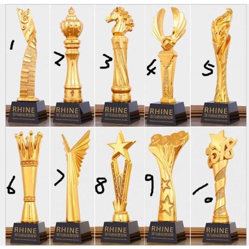 Factory direct golden trophy cooperation and win-win trophy new competition crystal trophy customized handicraft crafts statue