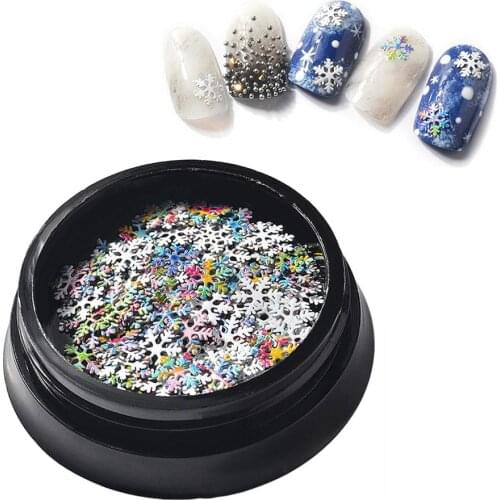Multicolor Ultra-thin Christmas Snowflake Nail Art Sequins DIY Manicure Decor Ultra-thin, easy to apply on natural or artificial