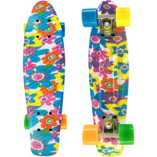 Printed 22inch Drift Fishboard Skateboard Children Men Women Mini Penny Fishing Board Retro Skating Longboard Deck Skate Board