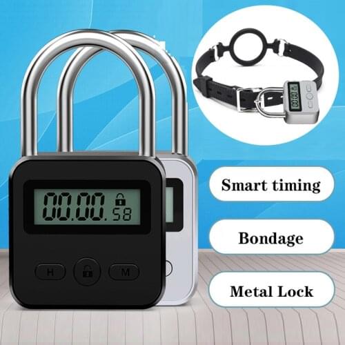USB Rechargeable Timing Lock For Bdsm Slave Handcuff Ankle Cuff Mouth Gag Bondage Electronic Timer Chastity Lock Adult Sex Tool