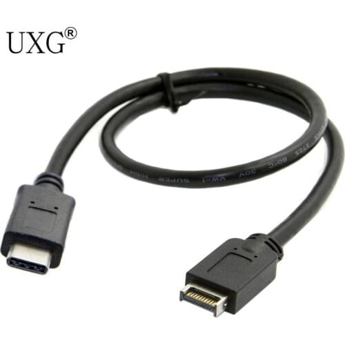 USB 3.1 Front Panel Header to USB-C Type-C Male Extension Data Cable 50cm