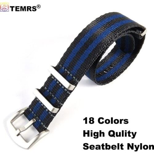 Quality Nylon Watch Straps Bands 20mm 22mm Solid military Watchbands Men Women Diving Waterproof Sport wristband Belt Bracelet