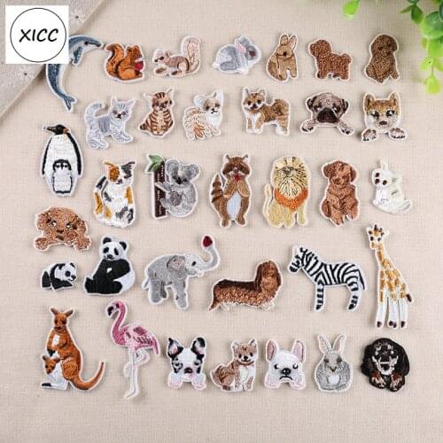 XICC Exquisite Cute Animal Embroidery Hot Stickers Fashion Children Cloth Patch Chapters Fill Hole decoration Applieque for Kids